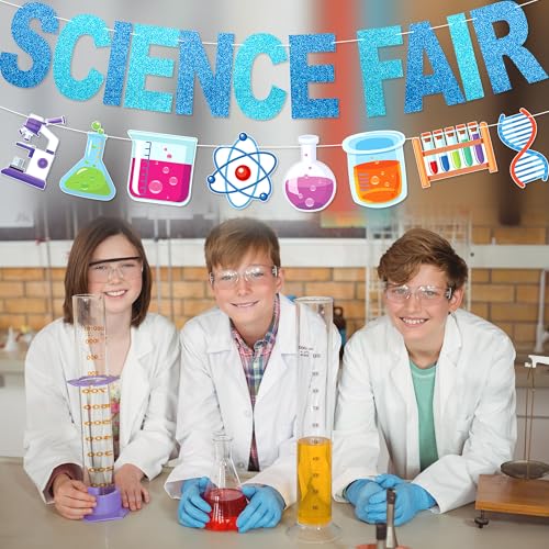 Science Fair Banner - NO DIY Welcome to Our Science Fair Bulletin Board Decorations For Classroom Office Décor Glitter