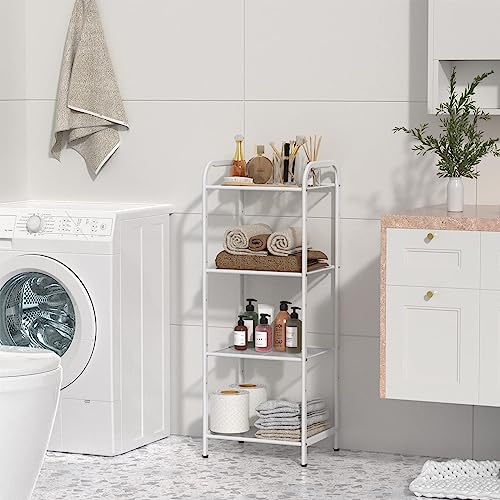 MAX Houser 4 Tier Standing Shelf Units for Kitchen Storage Rack, White - color: White, size: 4-Tier