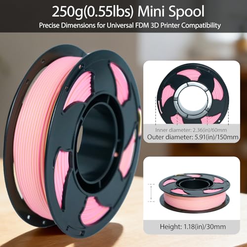 Matte Dual Color Yellow Pink PLA 1.75mm 250g Small Spool 3D Print Filament - color: E_250g-pla-34 Bi Matte Yellow+pink