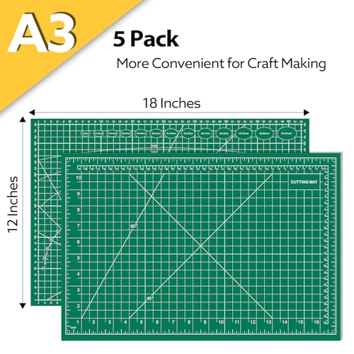 5 Packs Self Healing Cutting Mat Bulk 12"x18" Rotary Cutting Sewing Mats A3