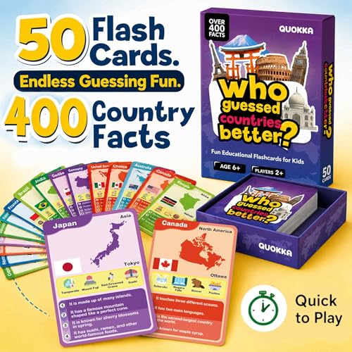 Who Guess It Better Countries - Geography Learning Card Set, 50 Cards - color: World