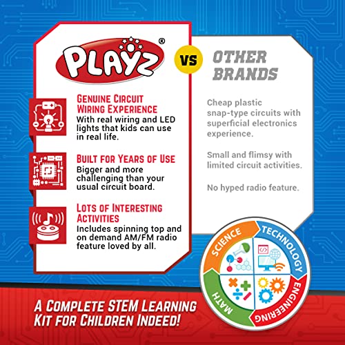 Playz Electronic Circuit Board Kit with Playz Advanced Electronic Circuit Board STEM Kits for Kids