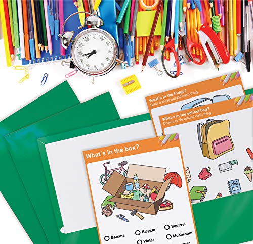 Better Office Products 2 Pocket Glossy Laminated Green Paper Folders, Letter Size, 25 Pack, Green Paper Portfolios, Box of 25 - color: Green