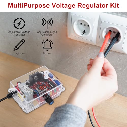 LM317 Adjustable Power Supply DIY Kit, PEMENOL AC-DC 110V to 1.25V-12V Regulated Voltage Module with LED Display, Signal Generator&Power Supply Module, Electronics Soldering Practice Kit for Learning