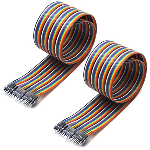 Fielect Dupont Jumper Wires Breadboard Jumper Wires Colorful Ribbon Cables 40pin 50cm Long Male to Male 1Pcs - color: M/M, size: 50cm 1PCS