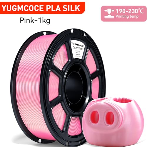 Silk PLA Filament 1.75mm,3D Printer Filament with a Metallic Glossy Finish, Dimensional Accuracy +/- 0.02 mm, 1kg Spool(2.2lbs) Fits for Most FDM 3D (A-Silk Pink Pla) - color: A-silk Pink Pla