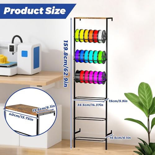 Wall Mount 3d Printer Filament Storage Rack, 6 Tier Filament Spool Holder