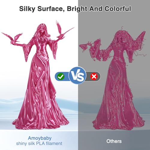 Rose Red Silk PLA Filament 1.75mm, Shiny Magenta PLA 1kg - color: Rose Red