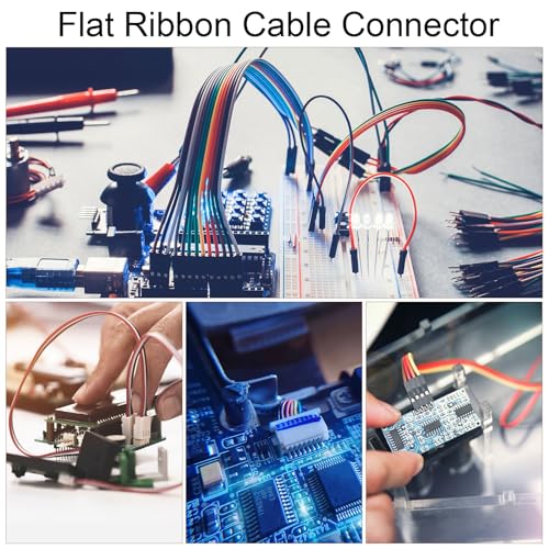 uxcell 2Pcs Flat Ribbon Cable 2.54mm Pitch 26 Pin Female to Female Rainbow
