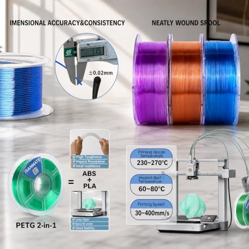 iSANMATE High Speed PETG Filament 1.75mm 50-400mm/s 1kg Translucent Gray - color: Translucent Gray