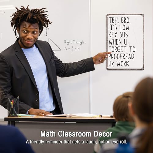 Funny Math Classroom Wall Decor Proofread Ur Work Tin Signs - color: To Proofread Ur Work