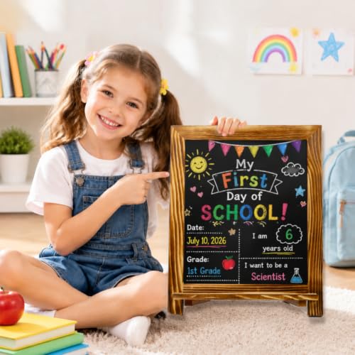 LotFancy 15"x12" Magnetic Chalk Board Sign, Small Tabletop Chalkboard Brown - color: Rustic Brown, size: 12"W x 15"H