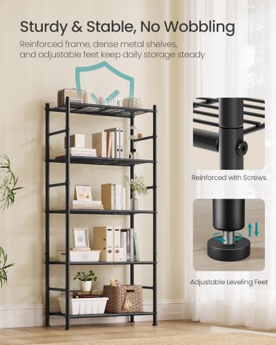 SONGMICS 5-Tier Shelving Unit, Steel Wire Storage Rack - size: 23.6"W, style: 5-Tier