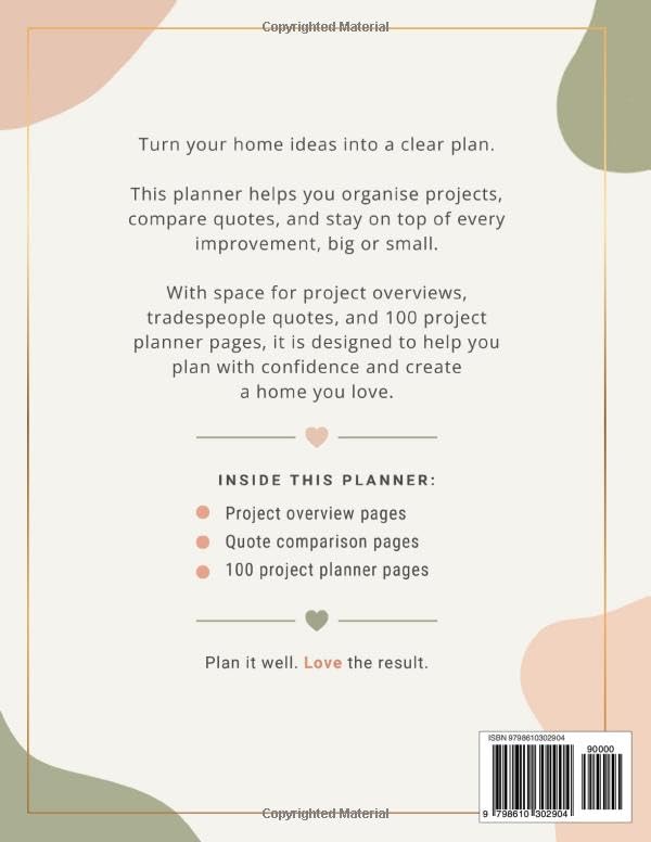 Project Planner: Handy Home Improvement DIY Organizer | With Project/Task To Do Checklist - Plan Each Project With Ideas, Sketches, Materials ... Rating, Etc | For 100 Home Projects