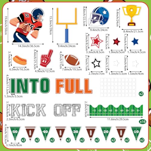 Football Bulletin Board Decorations Sport Bulletin Board Cutout Sport Theme Party Decor Kick Off Into Full Paper Cutouts for School Classroom Home Wall Football Touchdown Themed Decor - color: Football