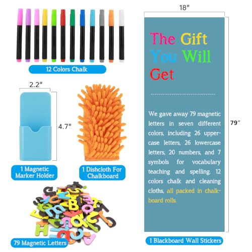 Magnetic Chalkboard Contact Paper for Wall 47.2" x 18" with Starter Kit - color: Celadon 1pc, size: 47.2"W x 18"H