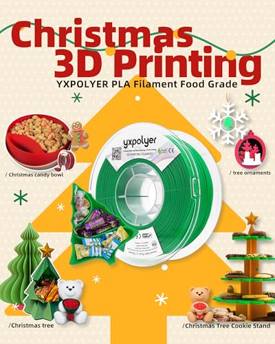 YXPOLYER PLA Plus Filament Food Grade 1.75mm 1kg Green - color: Green
