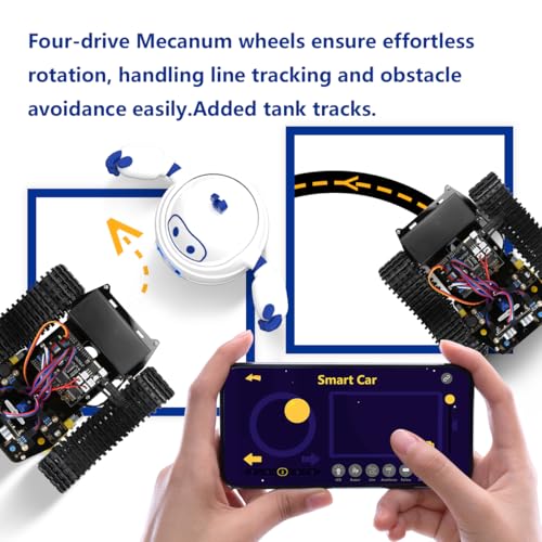 ACEBOTT Smart Robot Tank Car Kit with ESP32 for Arduino Robotics for Kids Ages 8-12 12-16 STEM Science Kits Coding Gifts for 8-16 Year Old Boys Girls Teens Cool Engineering Building Toys Unique Gifts - color: Gray