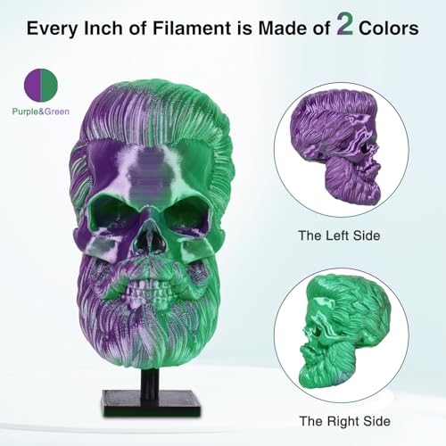 Purple Green Silk PLA 3D Printer Filament 1.75mm Dual Color PLA - color: Purple Green
