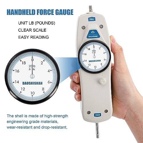 BAOSHISHAN 20lb Push Pull Force Gauge with Calibration Certificate - size: 20LB