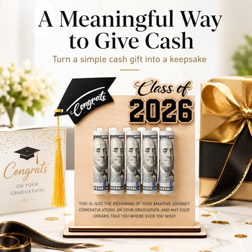 KATINAT Class of 2026 Graduation Money Holder 2026, Wooden Graduation Money Cash, Unique Graduate Gifts for Him Her Daughter Son Seniors, Graduation Gifts - color: Class Of 2026