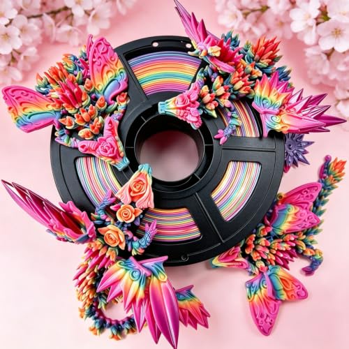 Silk Rainbow PLA+ Filament Bundle 1.75mm Multicolor 250g*4