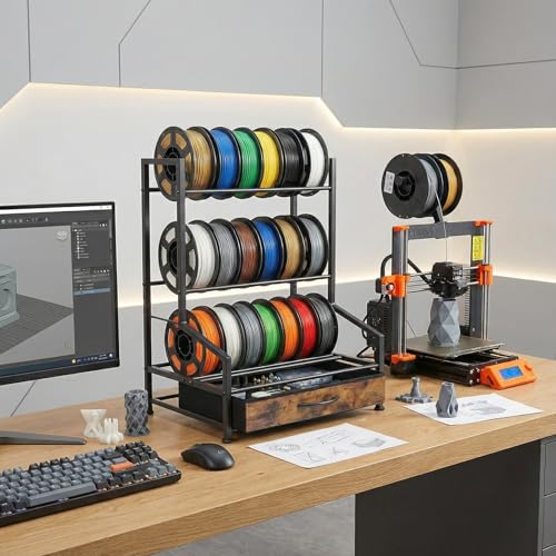 3D Printer Filament Storage Rack with Fabric Drawer