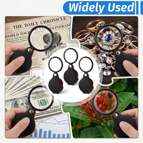 3Pcs Small Magnifying Glass for Kids Portable Pocket Magnifier