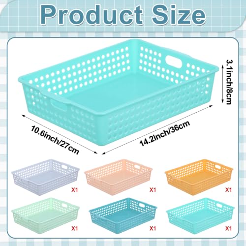 6 Pack Turn‑in Paper Trays for Classroom, Morandi - color: Morandi
