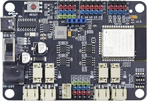 Maker-ESP32 Pro Board, 3A High-Current Motor Driver (4 Encoder or 4 DC/4 Servo), USB-C, 2.4GHz WiFi & Bluetooth, ESP32-WROOM-32E Microcontroller for Robotics Smart Cars STEM DIY - color: Standard Edition
