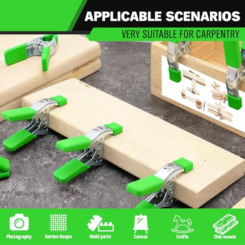 27-Piece 6-inch Heavy Duty Spring Clamp, Large Spring Clamps for Woodworking, Metal Clips 2.4-inch Jaw Opening Clamps for Backdrop, Pool Cover, Photography - size: 6inch 27-Piece