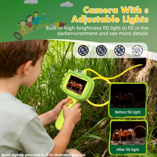 Kids Borescope Camera, STEM Outdoor Exploration Toy for Age 3+ Years Old - color: Green