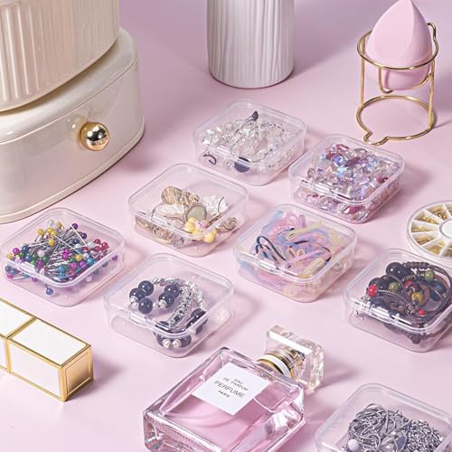 14 Grids Storage Box with Removable & Adjustable Small Containers with Lids, Multipurpose Bead Organizer Box, Jewelry Organizer for Jewelry, Hardware, Small Parts and Office Accessories - color: purple