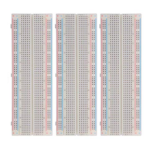 HiLetgo 3pcs MB-102 Breadboard 830 Point Solderless Prototype PCB Board DIY Kit for Arduino Proto Shield Distribution Connecting Blocks