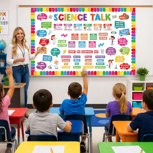 Pajean 93 Pcs Science Talk Bulletin Board Set Science Posters - style: Science Talk