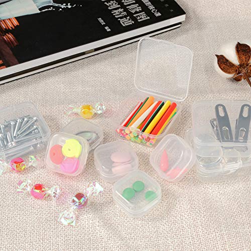 40-Pack Clear Square Plastic Storage Containers with Lids - size: 40 Pieces 1.37 x 1.37 x 0.7 Inches