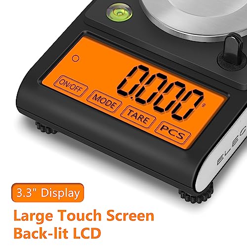 Fuzion Milligram Scale 50g/0.001g, Powder Scale with 9 Accessories - color: Black Orange