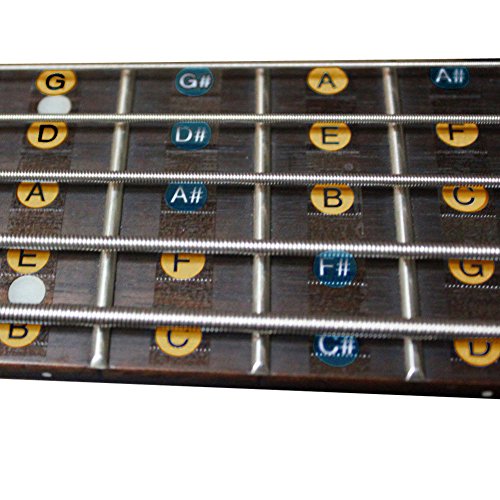 2Pcs Guitar Sticker Guitarra Fingerboard Stickers Bass Fretboard Scale Note Label Fret Sticker Bass Practice Guitar Accessories