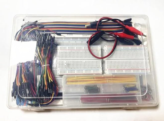 Solderless Breadboard 400 & 1660 Tie Points - 140Pcs Flexible U-Shape Jumper Wires Assortment kit - 65Pcs Jumper Wires - 27cm Alligator Clip Test Leads - Tweezers - Male to Female Jumper Wire Cable - color: Solderless-Breadboard-Kit-8Values