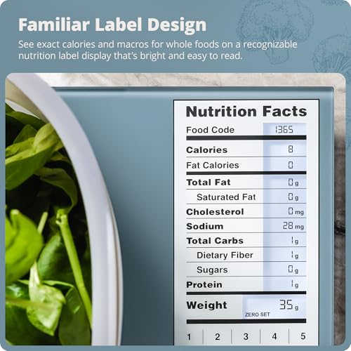 Greater Goods Food Scale with Nutrition Calculator, 2,000 Codes (Blue) - color: Stone Blue