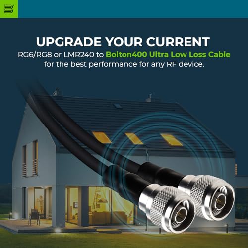 Bolton400 Coaxial Cable 30ft Black, N Male to N Male - LMR®400 Equivalent - size: 30ft Black N-Male to N-Male