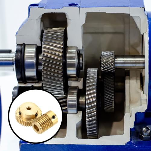 uxcell Worm Gear Set Right Rotation 40T 0.5 Module 1:40 Reduction Rate - size: Gear-3mm, Rod-6mm Bore, style: 0.5M-40T