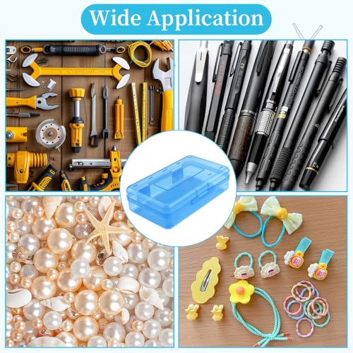 Pencil Box, Clear Pencil Case, Large Capacity Plastic Hard Pencils Case Crayon Box with Snap-Tight Lid Stackable for Kids Adult Student Pens Pencils School Supplies Storage Office Supplies, Blue - color: Blue