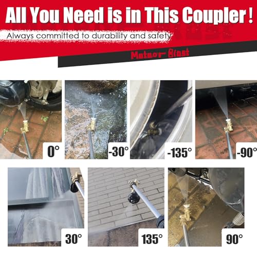 Meteor Blast Pressure Washer Pivoting Coupler, Gutter Cleaner Attachment - size: 7 angles, 270 degree