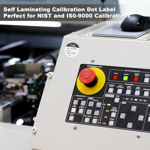 175 Pcs Self Laminating Calibration Labels, Round, Black - color: Black