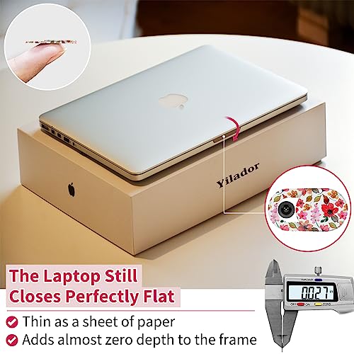 Yilador Laptop Camera Cover Slide Cute (6 Pack), Ultra Thin Webcam Cover for iPhone iPad MacBook Pro Computer iMac Cell Phone PC Accessories, 0.03" Camera Blocker Slider, Great for Privacy - Flowers - color: 6*Flowes