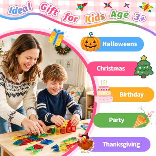 Travel Magnetic Tiles, 26Pcs Mini Magnet Tiles with Case - color: Color-1