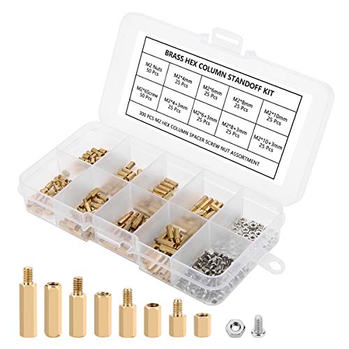 300Pcs M2 Brass Hex Standoff Kit