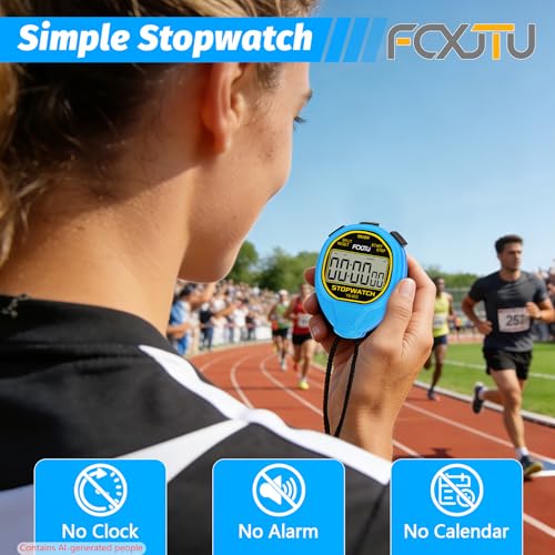 Digital Waterproof Simple Stopwatch, Silent Basic Stop Watch for Swimming - color: Blue
