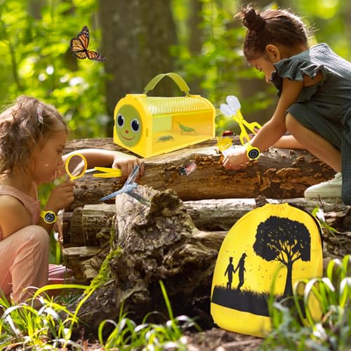 Bug Catcher Kit & Outdoor Explorer Kit for Kids, 10 Pcs Bug Catching Kit - color: Yellow